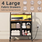 Rolling TV Stand with Mount & 4 Fabric Drawers - Image 6