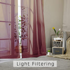 Sheer Curtains, Sheer Curtains 63 inch Length 2 Panels Set, Rod Pocket Voile - Image 3