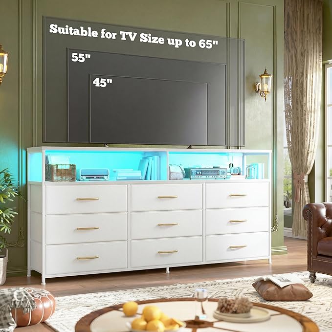 Romorgniz 55" W White Dresser for Bedroom - Image 2