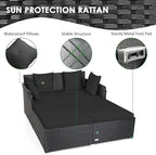 Tangkula Outdoor Rattan Daybed, Wicker Furniture - Image 5