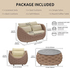 TWT 6-Piece Aluminum Patio Furniture Set, Olefin Rope Modern Outdoor - Image 2