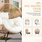 Vongrasig Outdoor Wicker Egg Chair PE Rattan Chair - Image 7