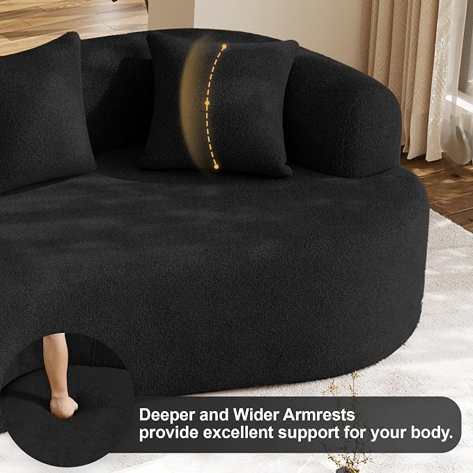 Oversized Sectional Sofa for Living Room, Modern Luxury Plush Chenille 4-Seater - Image 6