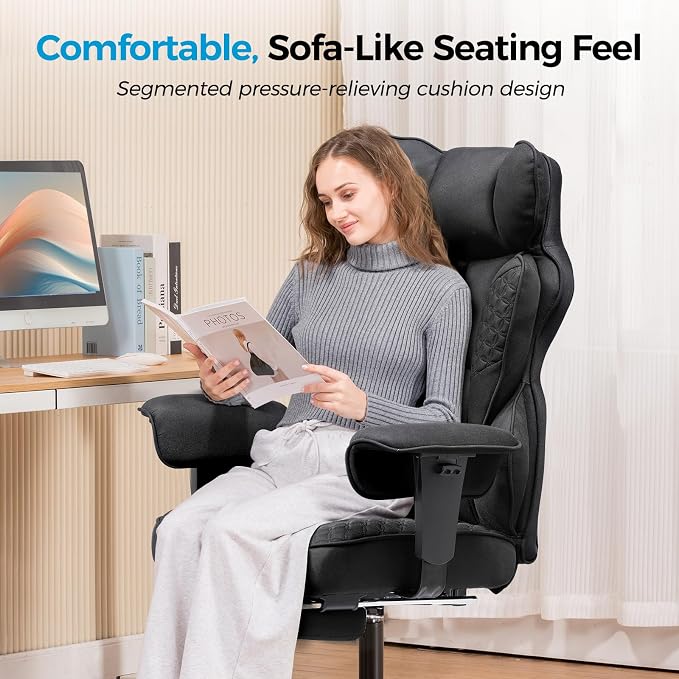 COMHOMA Big and Tall Office Chair Heavy Duty Wide Ergonomic Fabric Deluxe - Image 8