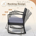Greesum 3 Pieces Outdoor Furniture Set Patio Bistro Rocking Chairs - Image 2