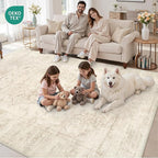 6x9 Area Rugs Living Room: Bedroom Washable Carpet Beige/Brown | Large Vintage - Image 8