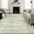 6x9 Area Rug Living Room: Modern Washable Soft Carpet Green Cream | by FXRHLP