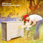 VINGLI Solid Wood Dresser Unfinished - Image 4