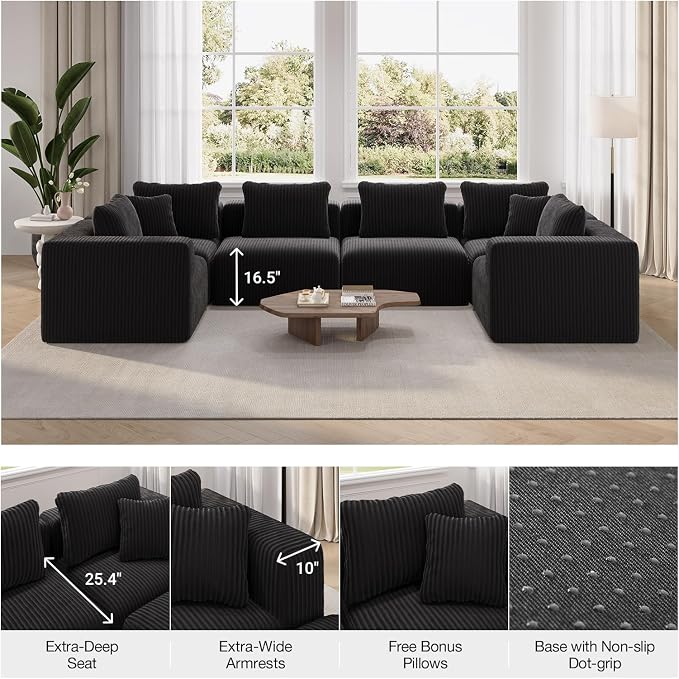Novilla 70.8" Modular Sectional Sofa, Modern Cloud Sectional Couch - Image 7