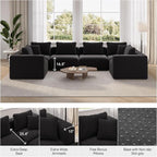 Novilla 106" Modular Sectional Sofa, Modern Cloud Sectional Couch - Image 7
