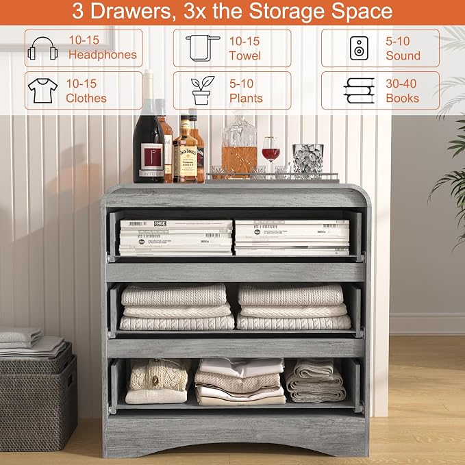 3 Piece Bedroom Set, Dresser and Nightstand Sets - Image 3