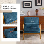 VINGLI Chenille Mid-Century Modern Accent Chair, Cute Reading Arm Chair - Image 6
