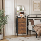 HIGDBFE 4-Drawer Dresser with Mirror, Vanity with 2-Tier Shelves, Fabric Chest - Image 9