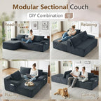 96" Cloud Sectional Couch with L-Shape Chaise, Modular Comfy Sofa Chaise Longue - Image 5