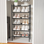 ROMGUAR CRAFT 6-Tier Bamboo Small Shoe Rack, Free Standing Wood Shoe Shelf - Image 6