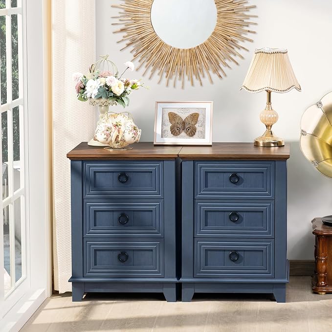 Joaxswe Night Stand Set of 2, Farmhouse 18" End Table - Image 8