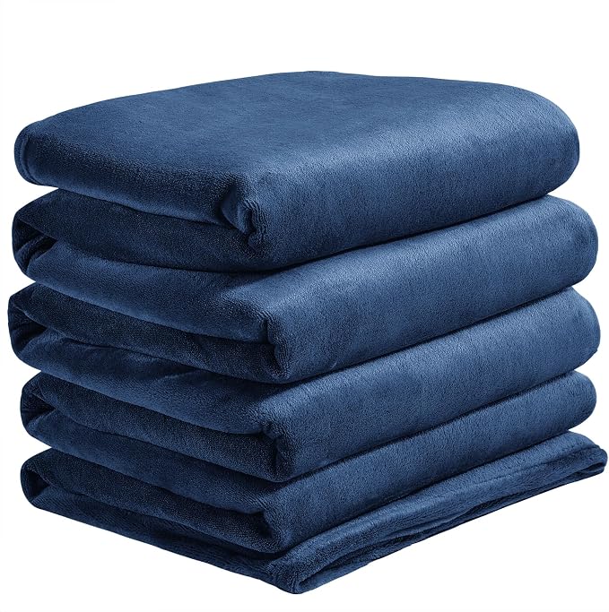 BEDELITE Fleece Blanket Soft Plush Oversized Bed Blanket Navy 120"x120" | Ultra - Image 9