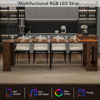 Extendable Dining Table with Charging Station, Convertible Folding Console Table - Image 7