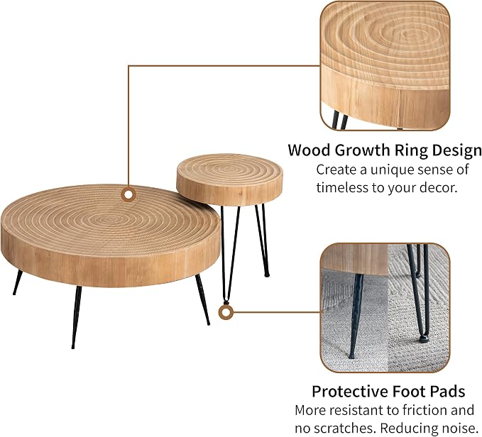 2-Piece Boho Farmhouse Nesting Table - Image 4