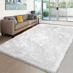 White Faux Fur Sheepskin Rug 6x9 Fuzzy Fur Rug Fluffy Carpet - Image 6