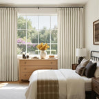 Pinch Pleat Extra Wide Beige Linen Curtain 120 Inches Long 70 Wide 1 Panel | - Image 6