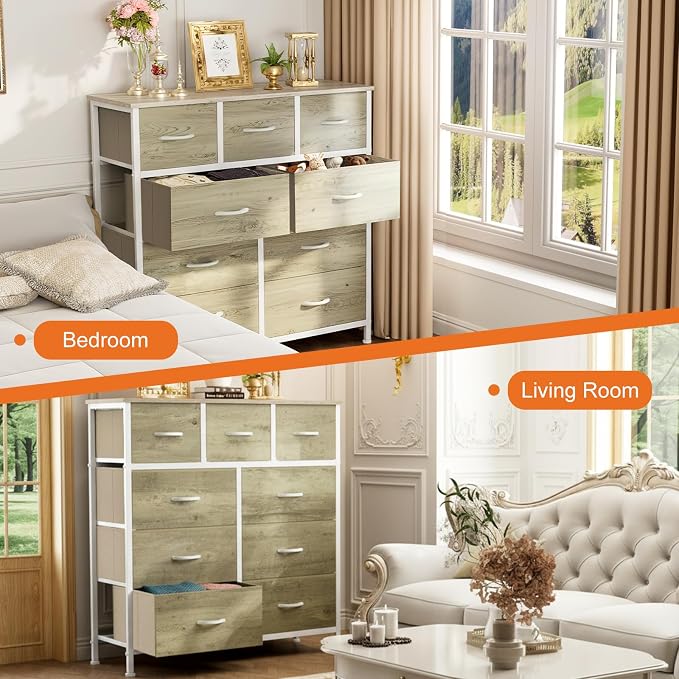 Sweetcrispy 9 Drawer Fabric Dresser Storage Tower - Image 4