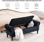 Storage Bench for Bedroom, Velvet 51" End of Bed Bench, Queen Size Bench - Image 4