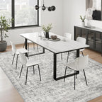 10x14 Area Rug Living Room: Modern Washable Soft Carpet Black Grey | - Image 4