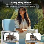 4-Piece Outdoor Patio Furniture Set, Metal Conversation Sofa Set - Image 6