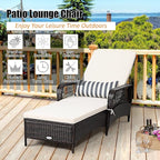 COSTWAY PE Rattan Chaise Lounge Chair, 6 Gear Adjustable Recliner - Image 6