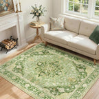 RELEANY Washable Area Rug, Water Repellent, Pet Friendly, Vintage Floral Boho by RELEANY