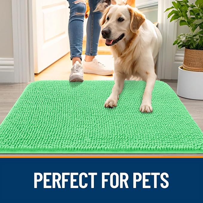 OLANLY Dog Door Mat for Muddy Paws 30x20, Super Absorbent Chenille Mud Mat | - Image 6