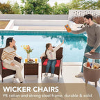 Devoko Patio Porch Furniture Sets 3 Pieces PE Rattan Wicker Chairs - Image 2