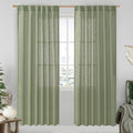 Sage Green 80 inch Linen Curtains by LAMIT