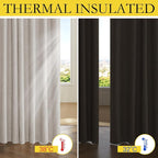 NICETOWN Brich Vintage Open Linen Weave Flax Thermal Curtains, 100% Blackout - Image 6