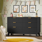 BORNOON Fluted 6 Drawer Dresser, 47.2" Wide Modern Boho Chest of Drawers - Image 7