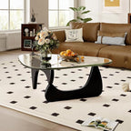 Modern Coffee Table for Living Room, 35.8" Minimalist Black Center Table by PRITIY