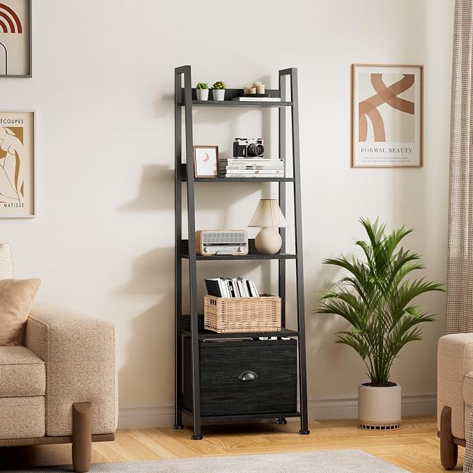 Furologee Ladder Shelf, Ladder Bookshelf - Image 2