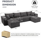 Weture 135.4" Cloud Couch Sectional, Modular Sectional Sofa - Image 3