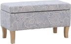 Linon Stone Upholstered Storage Stephanie Ottoman by Linon