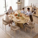 iPormis 43.3in-59in Extendable Round Dining Table - Image 5