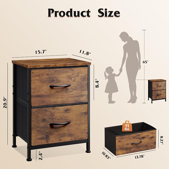 WLIVE Night Stand, Small Dresser - Image 3