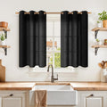YoungsTex Black Linen Curtains 40 Inch Length by YoungsTex
