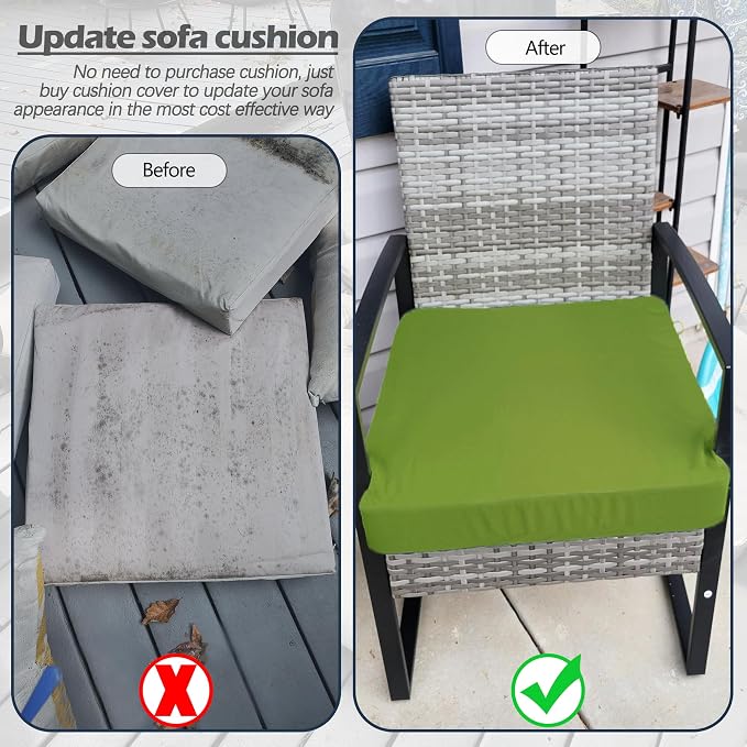 Sqodok Patio Cushion Cover 24x24 inch, Outdoor Seat Cushion Slip Cover - Image 8
