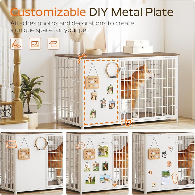 YATINEY Foldable Dog Crate Furniture, 47.2" Dog Crate - Image 4
