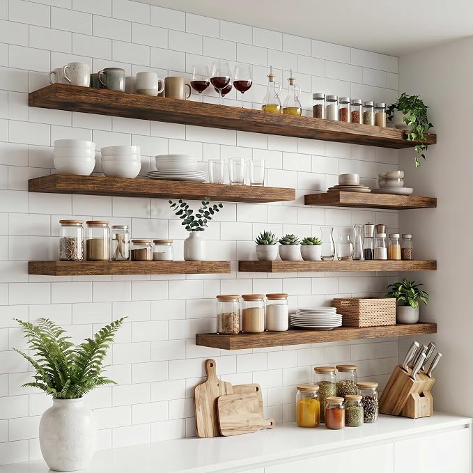FLYJOE Floating Shelves for Wall, 16 Inch Floating Shelves Set of 2, Kitchen - Image 5