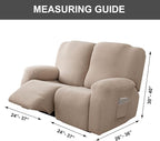 Genina Recliner Loveseat Covers, Stretch Reclining Sofa Covers, 2 Seater Couch - Image 5