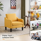 VINGLI Accent Chairs Set of 2 Living Room Chairs Yellow Reading Chair - Image 7