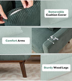Kingfun 65" Corduroy Love Seat - Image 7