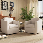 COLAMY 360° Swivel Accent Chair Set of 2 No-Sag Foam & Sturdy Metal Base by COLAMYHOME